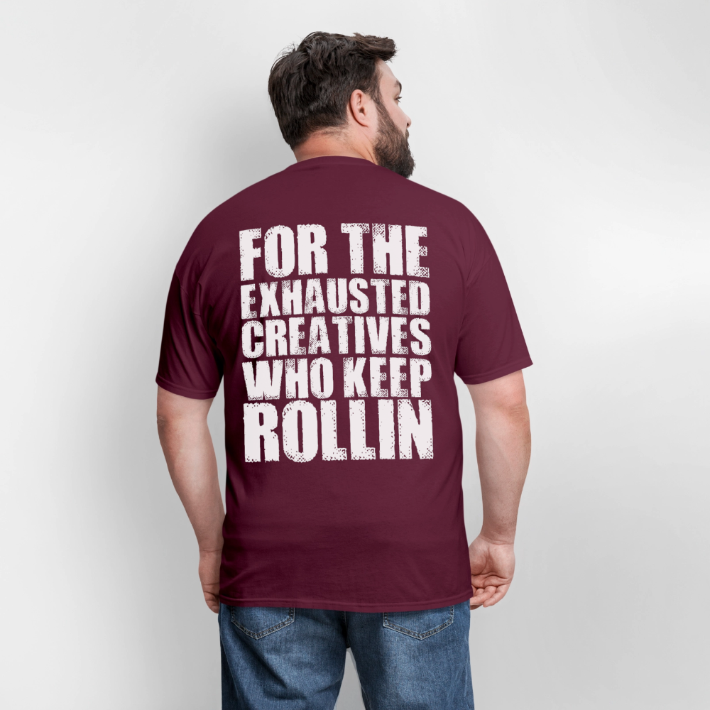Exhausted Creators Tee - burgundy