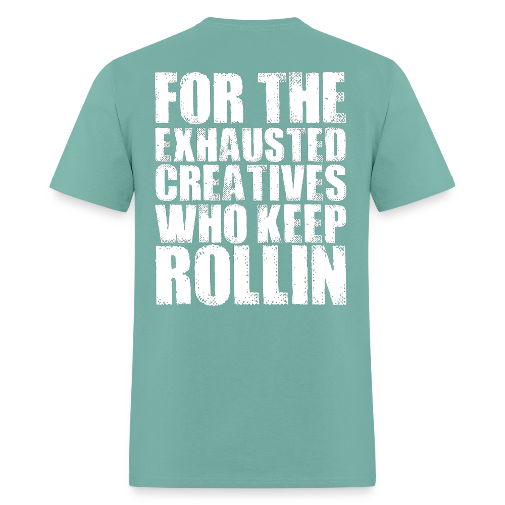 Exhausted Creators Tee - aquatic