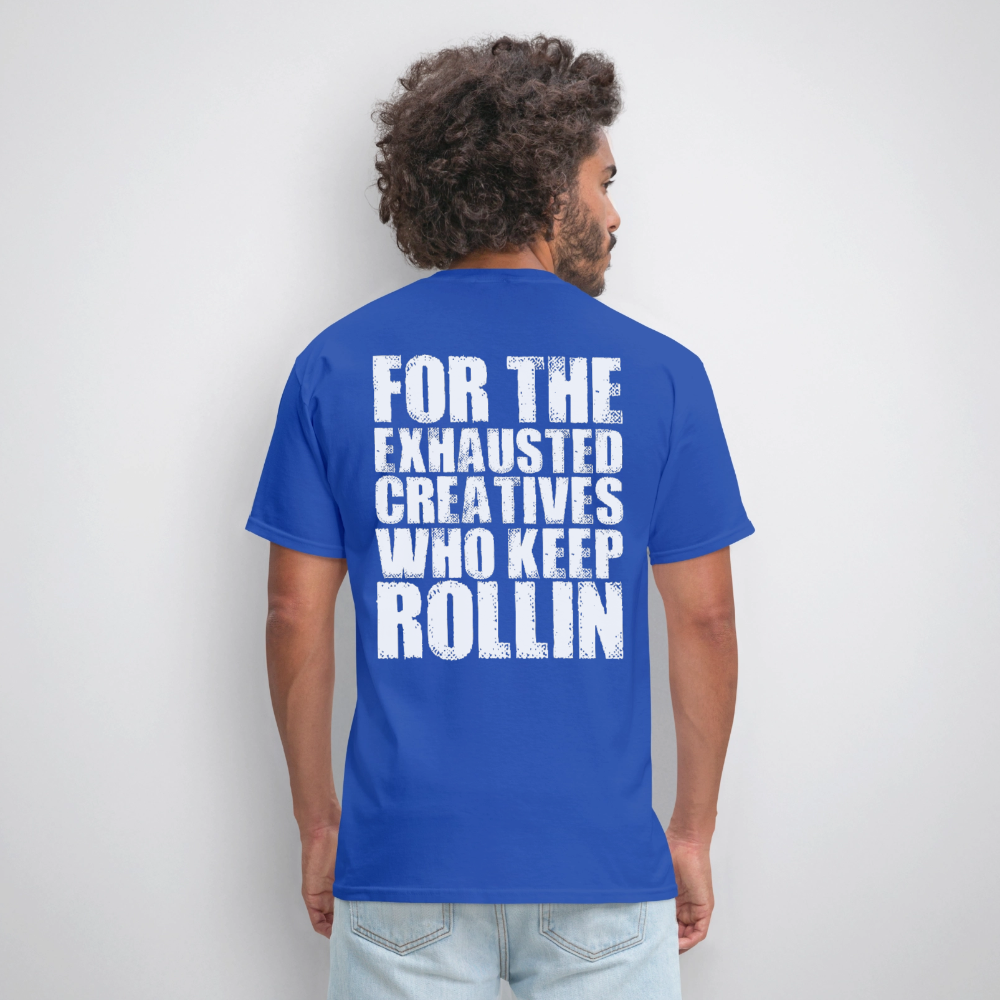 Exhausted Creators Tee - royal blue