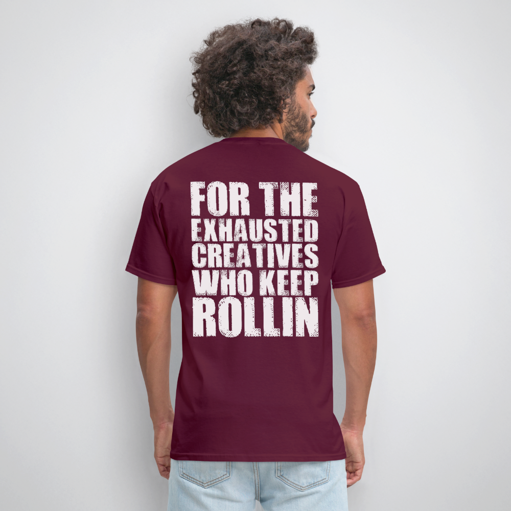 Exhausted Creators Tee - burgundy