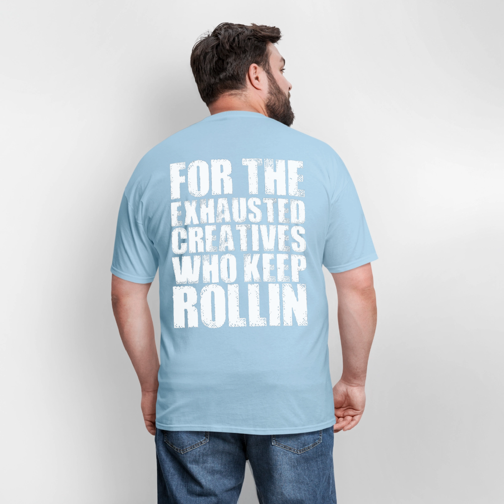 Exhausted Creators Tee - powder blue
