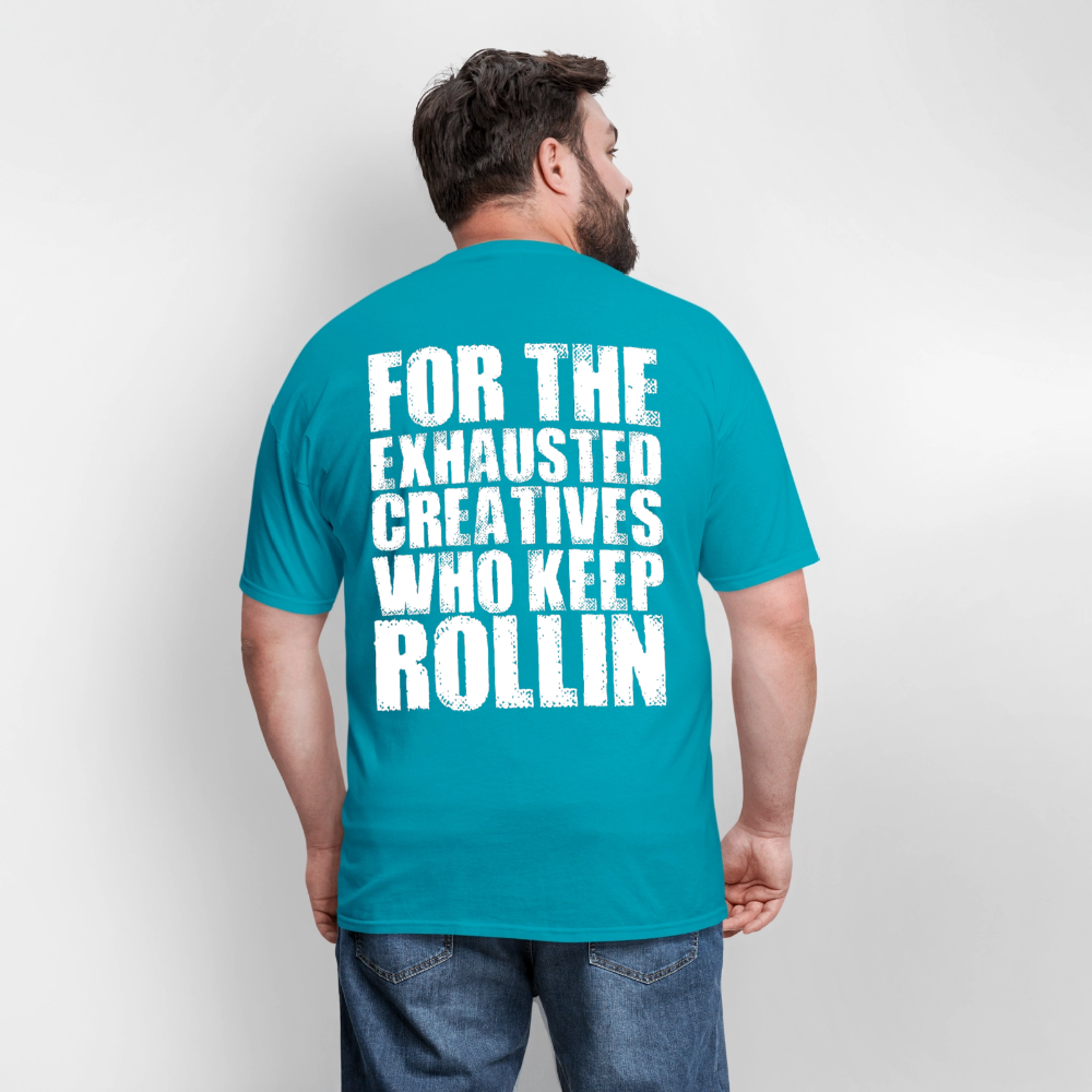 Exhausted Creators Tee - turquoise