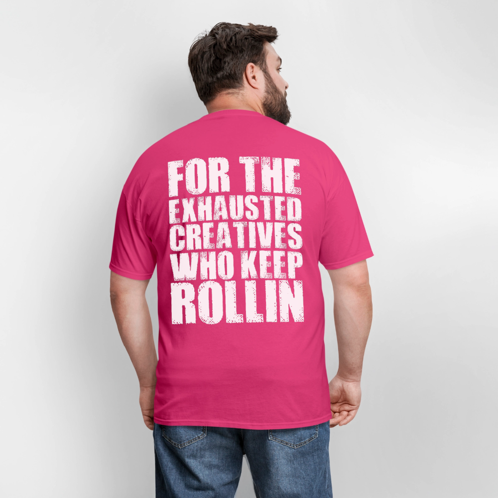 Exhausted Creators Tee - fuchsia
