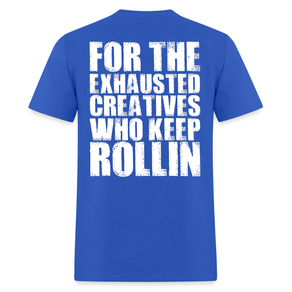 Exhausted Creators Tee - royal blue