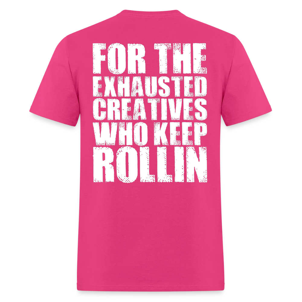 Exhausted Creators Tee - fuchsia
