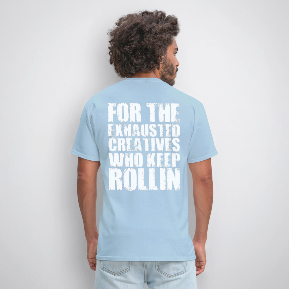 Exhausted Creators Tee - powder blue