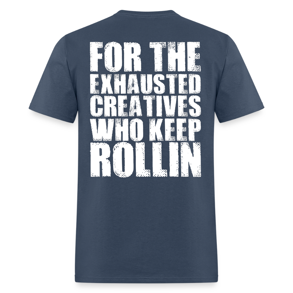 Exhausted Creators Tee -  blue dusk