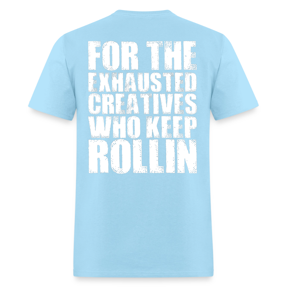 Exhausted Creators Tee - powder blue