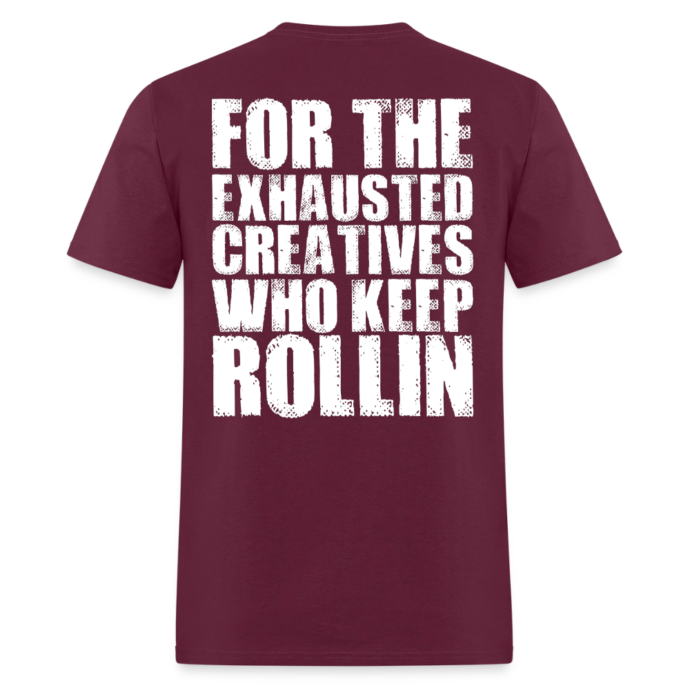 Exhausted Creators Tee - burgundy